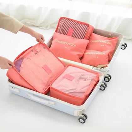 Imagem de Conjunto de 6 Peças Saco de Viagem Organizador Cobertor Sapatos Roupas Bagagem Mala Bolsa