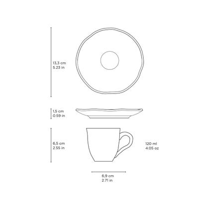 Imagem de Conjunto de 6 Xícaras de 120ml e 6 Pires Bio Pistache Porto Brasil