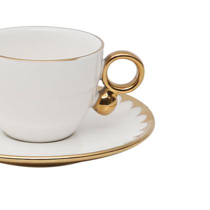 Imagem de Conjunto de 6 Xícaras de Café com Pires de Porcelana Egg 90ml - Wolff