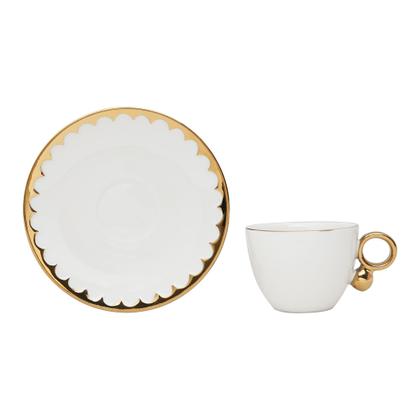 Imagem de Conjunto de 6 Xícaras de Café com Pires de Porcelana Egg 90ml - Wolff