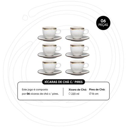 Imagem de Conjunto de 6 Xícaras Grandes 220ml Com pires Ryo Maresia