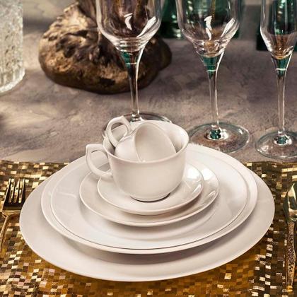 Imagem de Conjunto de 6 Xícaras Grandes 240ml Com Pires White