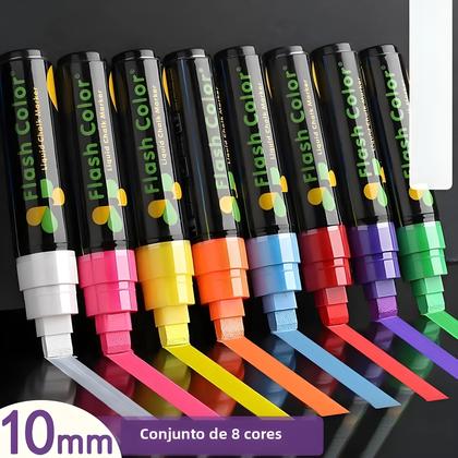 Imagem de Conjunto de 8 Marcadores LED Fluorescentes Apagáveis (5-10mm)