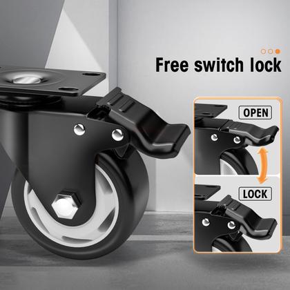 Imagem de Conjunto de 8 polegadas Caster Wheels ASRINIEY Heavy Duty de 3 polegadas com freio