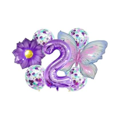 Imagem de Conjunto de 9 Balões de Folha de Borboleta para Festa de Aniversário