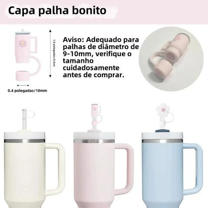 Imagem de Conjunto de 9 Rolhas à Prova de Derramamento para Copos Stanley + 6 para Canudos de 10mm