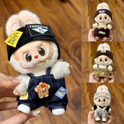 Imagem de Conjunto De Acessórios Para Boneca De Pelúcia Mini De 17cm: Macacão E Chapéu Para Ídolo Kpop Coreano