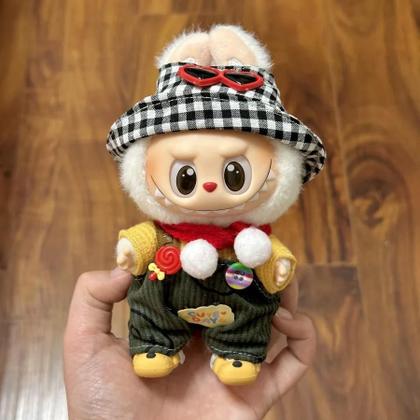 Imagem de Conjunto De Acessórios Para Boneca De Pelúcia Mini De 17cm: Macacão E Chapéu Para Ídolo Kpop Coreano