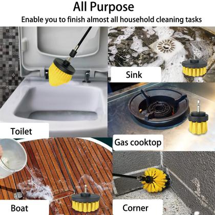 Imagem de Conjunto de acessórios para escovas de perfuração Tialero, pacote com 7 unidades, com haste longa