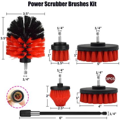 Imagem de Conjunto de acessórios para escovas de perfuração Tialero, pacote com 7 unidades, com haste longa