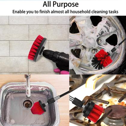 Imagem de Conjunto de acessórios para escovas de perfuração Tialero, pacote com 7 unidades, com haste longa