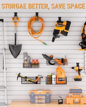 Imagem de Conjunto de acessórios Slatwall INCLY 30PCS com cestos e ganchos