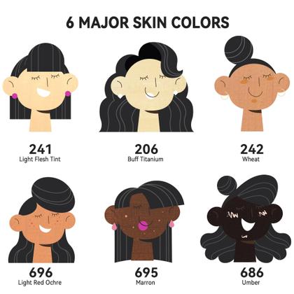Imagem de Conjunto de acrílico Paint PHOENIX Skin Tone 6x59ml Flesh Colors
