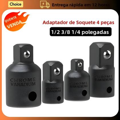 Imagem de Conjunto De Adaptadores De Redução 1/2 3/8 1/4 Polegada Para Chaves De Impacto, Furadeiras E