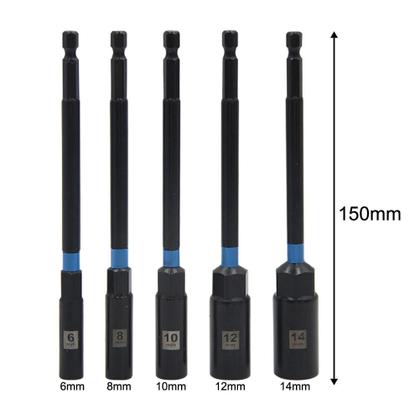 Imagem de Conjunto De Adaptadores De Soquete De 6-14mm 5 Peças Extensão De Broca Para Chave De Fenda Elétrica