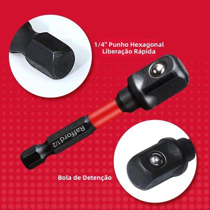 Imagem de Conjunto De Adaptadores De Soquete De Impacto Rafford 1/4 3/8 1/2 Com Suporte Para Extensão Para