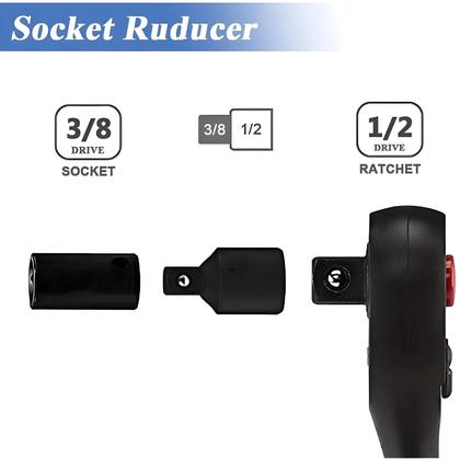 Imagem de Conjunto De Adaptadores Redutores De Soquete 1/2 Para 3/8, 3/8 Para 1/4, 3/4 Para 1/2, Adaptador De
