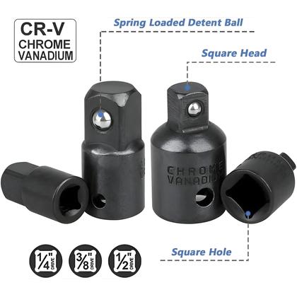 Imagem de Conjunto De Adaptadores Redutores De Soquete 1/2 Para 3/8, 3/8 Para 1/4, 3/4 Para 1/2, Adaptador De