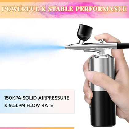 Imagem de Conjunto de aerógrafos Kit de escova de ar crpen com tinta para unhas com compressor