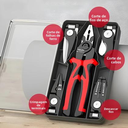Imagem de Conjunto De Alicates Elétricos Multifuncionais 5 Em 1 Com Cabeçotes Intercambiáveis, Desencapador De
