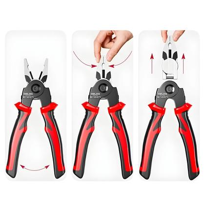 Imagem de Conjunto De Alicates Elétricos Multifuncionais 5 Em 1 Com Cabeçotes Intercambiáveis, Desencapador De