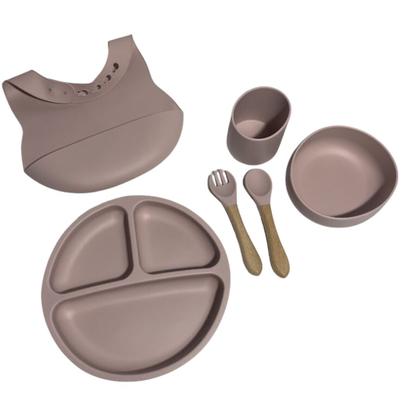 Imagem de Conjunto De Alimentação Infantil De Silicone 6 Peças Rosa - HK Baby