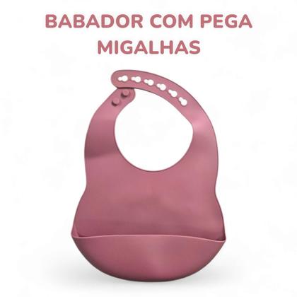 Imagem de Conjunto De Alimentação Infantil De Silicone 6 Peças Rosa - HK Baby