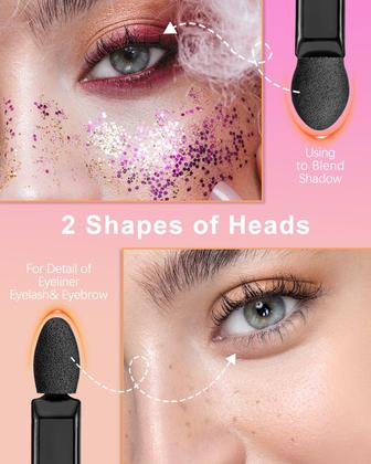 Imagem de Conjunto de aplicadores de sombras MORGLES Double Ended 50 PCS