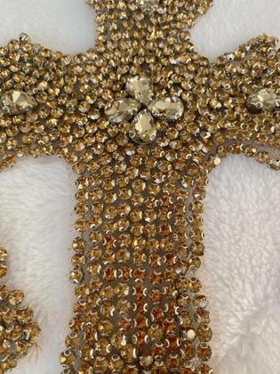 Imagem de Conjunto de apliques MOPISVN 3 peças de strass Cross Patch Craft DIY