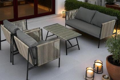 Imagem de Conjunto de Àrea Externa Haven com 1 Sofá, 2 Poltronas 1 Mesa - Cinza