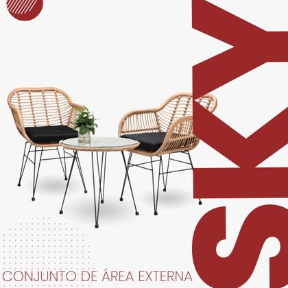 Imagem de Conjunto de Área Externa Sky com 2 Poltronas, 1 Mesa