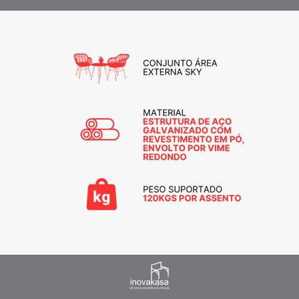 Imagem de Conjunto de Área Externa Sky com 2 Poltronas, 1 Mesa