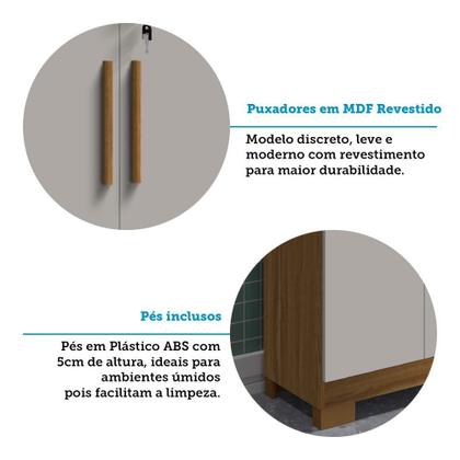 Imagem de Conjunto de Armário Multiuso 2 Peças 100% Mdf Prisma Espresso Móveis