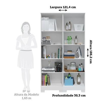 Imagem de Conjunto de Armário Multiuso 2 Peças 100% Mdf Prisma Espresso Móveis