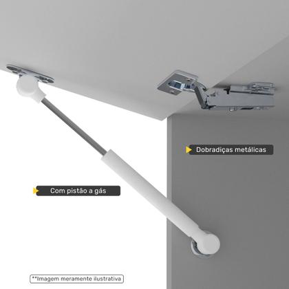 Imagem de Conjunto de Armários Aéreo Cozinha Planejada Lux 120cm e 60cm 100% MDF Branco TX Fosco - Desk Design