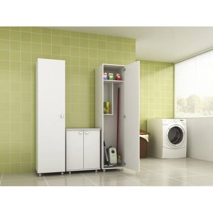 Imagem de Conjunto De Armarios Para Lavanderia 03 Peças CJ2 Branco Tecno Mobili