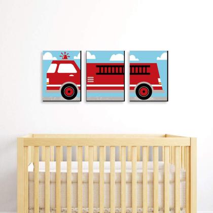 Imagem de Conjunto de arte de parede Big Dot of Happiness Fired Up Fire Truck