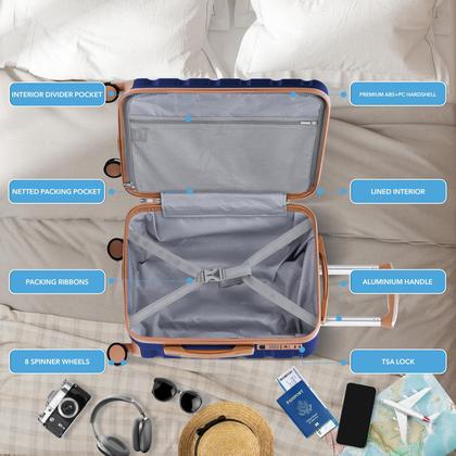 Imagem de Conjunto de bagagem Flight Knight com fechadura TSA e rodas giratórias duplas