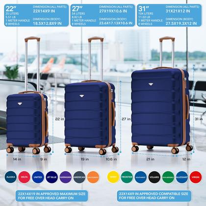 Imagem de Conjunto de bagagem Flight Knight com fechadura TSA e rodas giratórias duplas