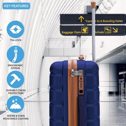 Imagem de Conjunto de bagagem Flight Knight com fechadura TSA e rodas giratórias duplas