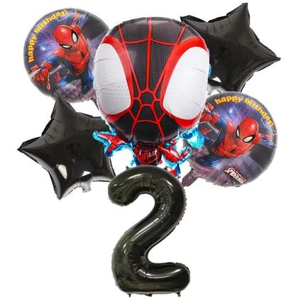 Imagem de Conjunto De Balões De Aniversário De Super-Herói 6 Peças Balões De Folha De 32 Polegadas Decoração