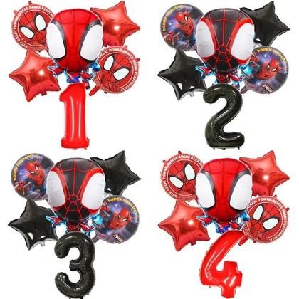 Imagem de Conjunto De Balões De Aniversário De Super-Herói 6 Peças Balões De Folha De 32 Polegadas Decoração