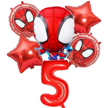 Imagem de Conjunto De Balões De Aniversário De Super-Herói 6 Peças Balões De Folha De 32 Polegadas Decoração