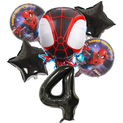 Imagem de Conjunto De Balões De Aniversário De Super-Herói 6 Peças Balões De Folha De 32 Polegadas Decoração