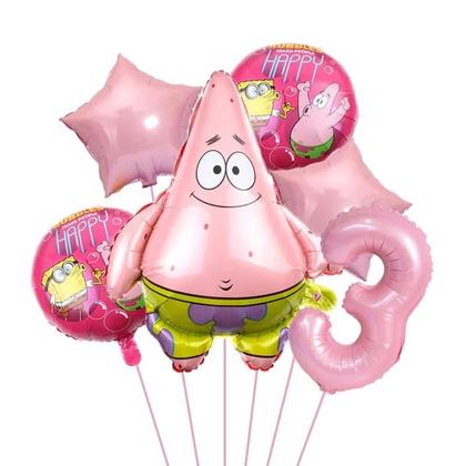 Imagem de Conjunto De Balões Do SpongeBob Patrick Star 6 Peças Suprimentos Para Festa De Aniversário Balões De
