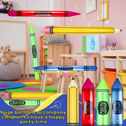 Imagem de Conjunto de balões infláveis de lápis de cera para festa de volta às aulas