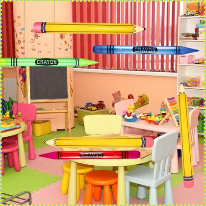 Imagem de Conjunto de balões infláveis de lápis de cera para festa de volta às aulas