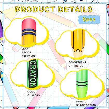 Imagem de Conjunto de balões infláveis de lápis de cera para festa de volta às aulas