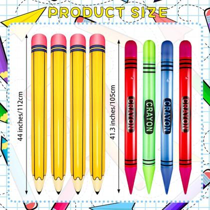 Imagem de Conjunto de balões infláveis de lápis de cera para festa de volta às aulas