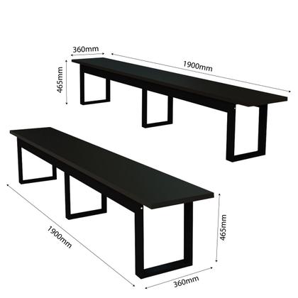 Imagem de Conjunto de Banco Retangular Com Estrutura De Ferro Estilo Industrial Áreas Externas e Internas